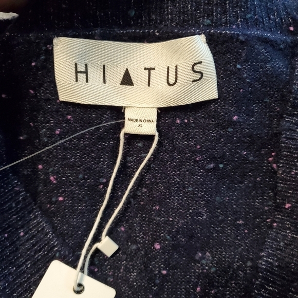 NEW Hyatus Flecked V Neck Navy Sweater - Picture 5 of 5